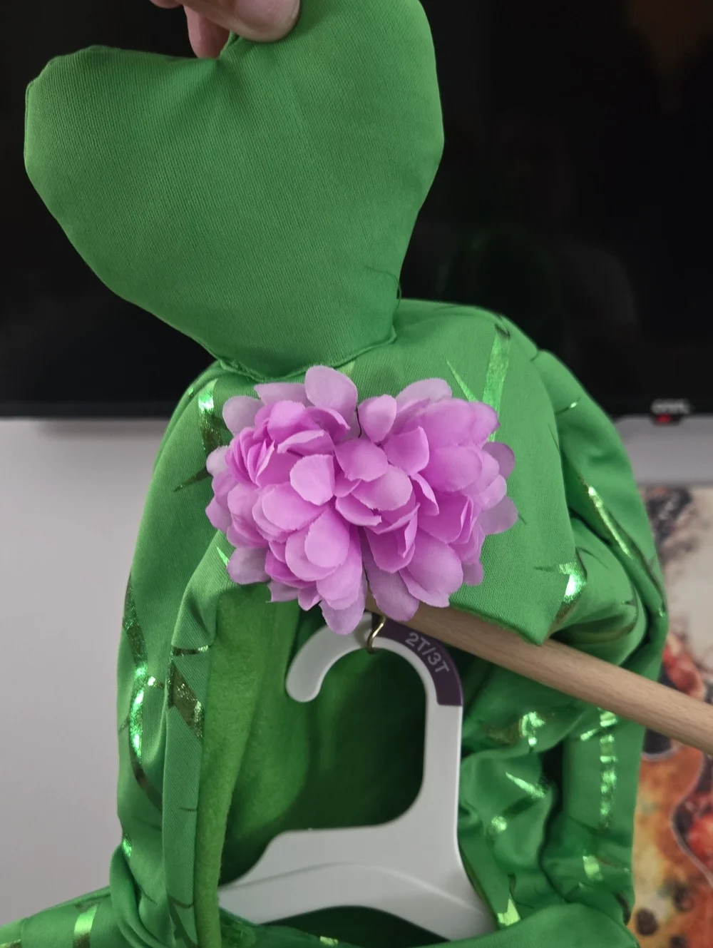 Kids Green Potted Cactus Hoodie Costume with Flower Hood